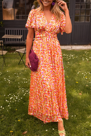 Floral Pleated Maxi Dress - Amélie