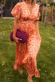 Floral Pleated Maxi Dress - Amélie