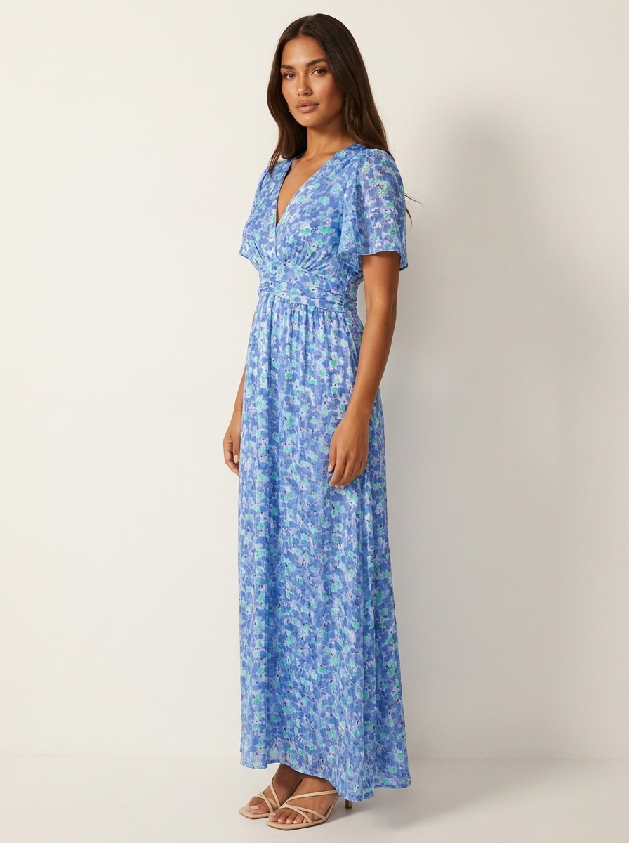 Floral Pleated Maxi Dress - Amélie
