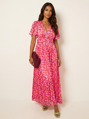 Floral Pleated Maxi Dress - Amélie