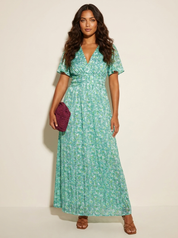 Floral Pleated Maxi Dress - Amélie
