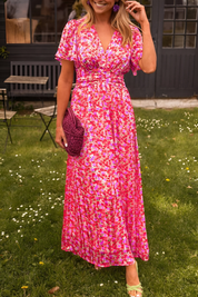 Floral Pleated Maxi Dress - Amélie