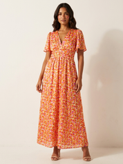 Floral Pleated Maxi Dress - Amélie