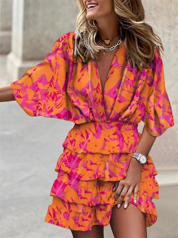 Floral Ruffle Mini Dress - Isabella