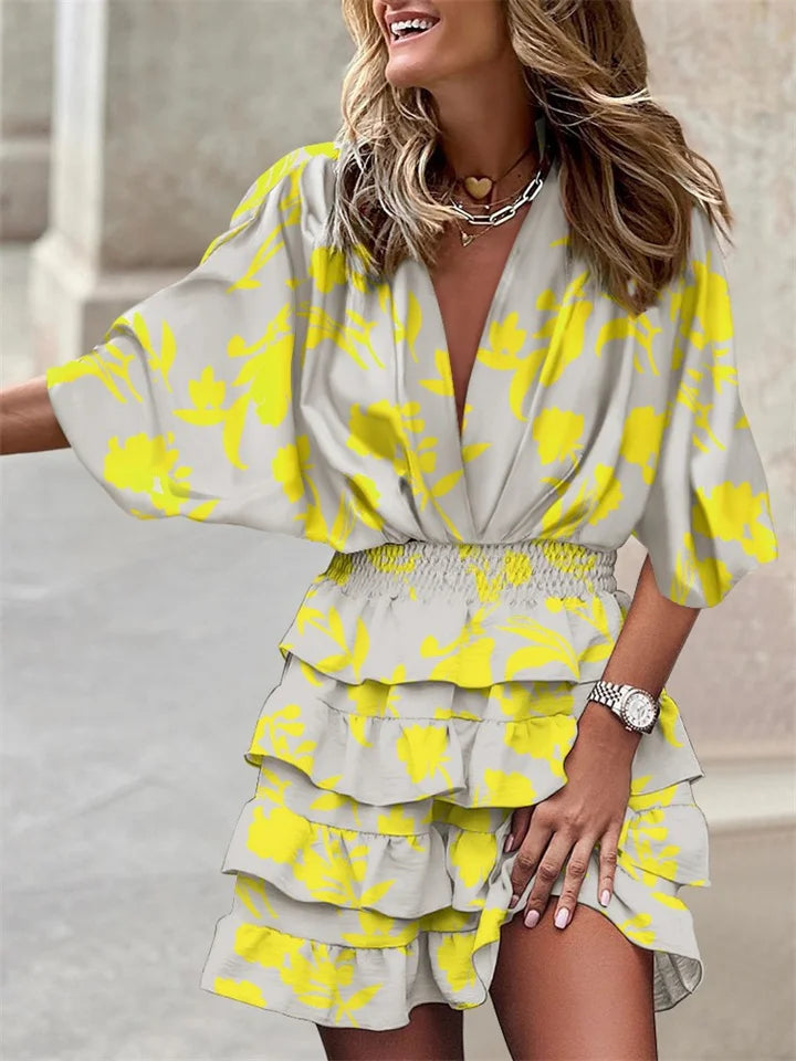 Floral Ruffle Mini Dress - Isabella
