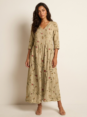 Floral V-Neck Maxi Dress - Rosalie