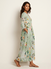 Floral V-Neck Maxi Dress - Rosalie
