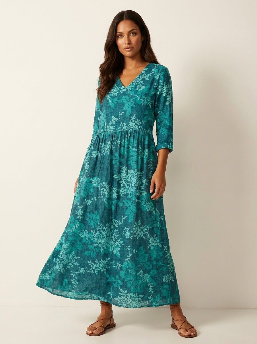Floral V-Neck Maxi Dress - Rosalie