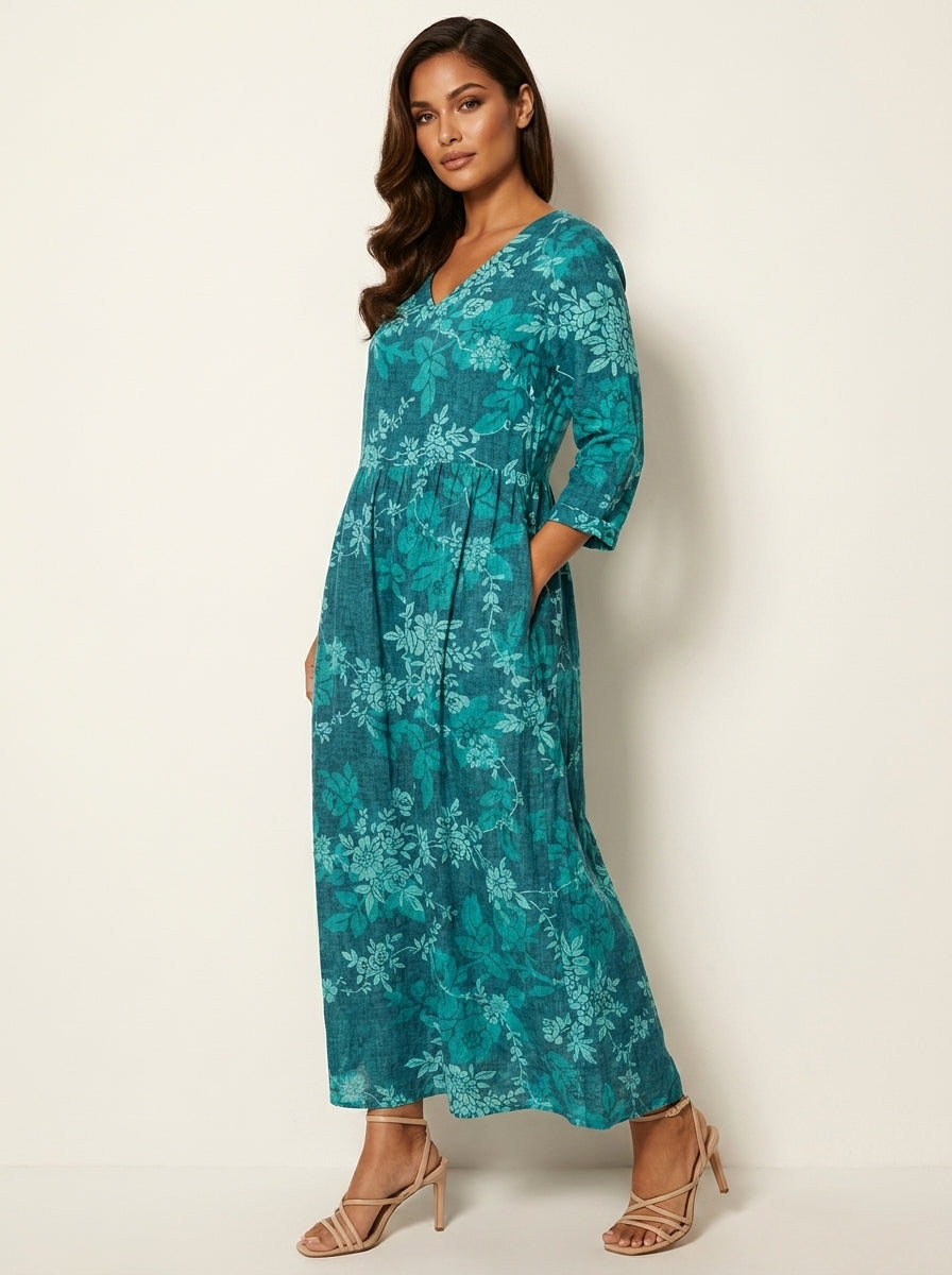 Floral V-Neck Maxi Dress - Rosalie