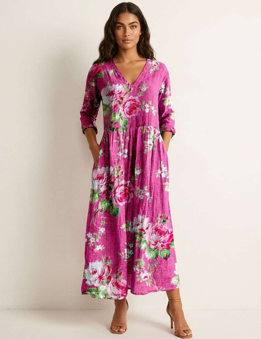 Floral V-Neck Maxi Dress - Rosalie