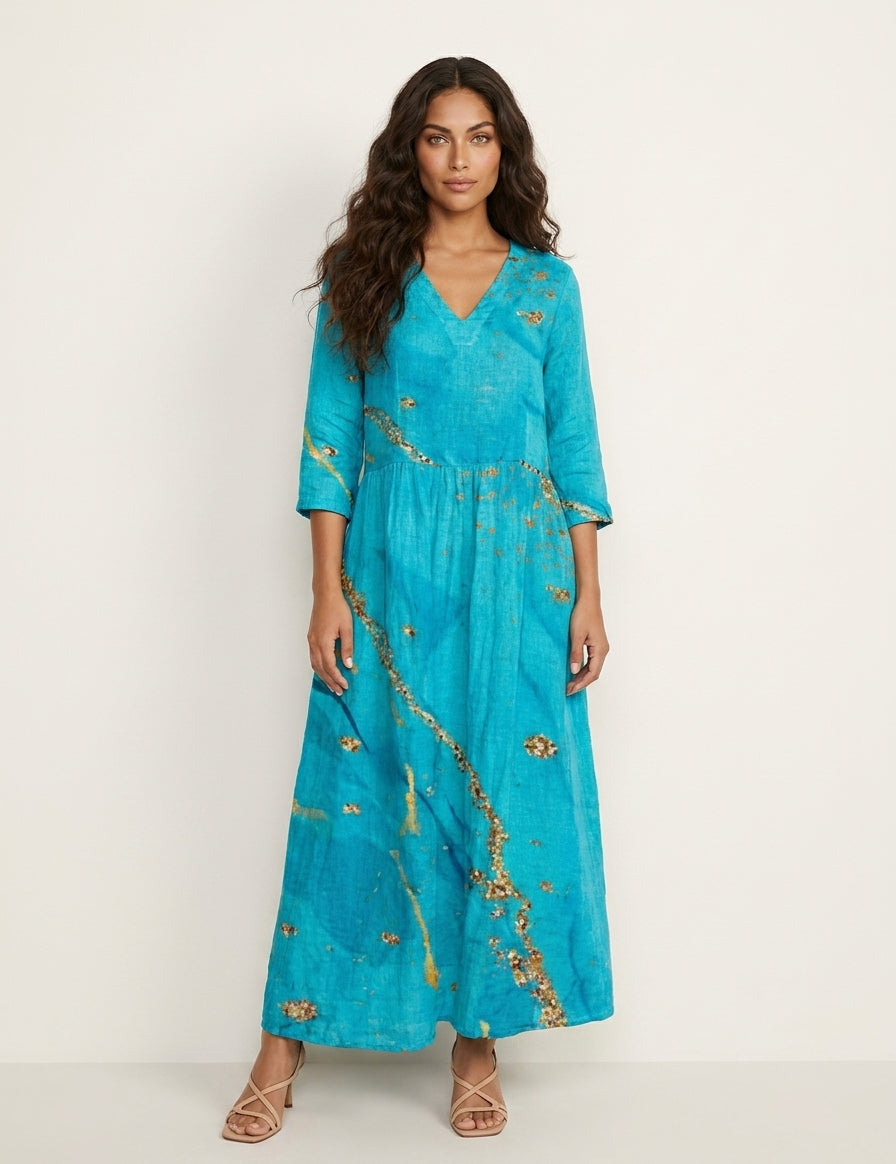 Floral V-Neck Maxi Dress - Rosalie