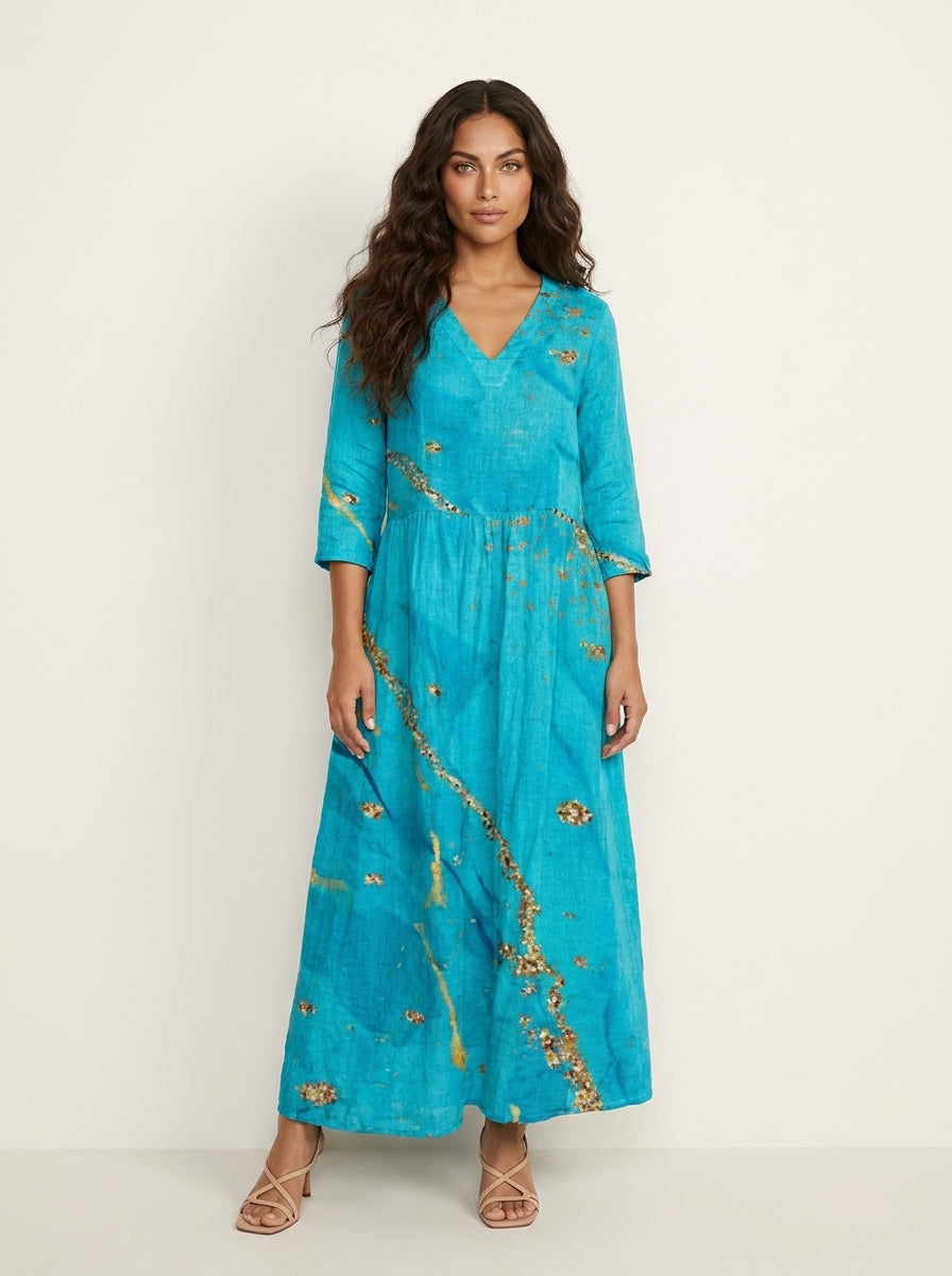 Floral V-Neck Maxi Dress - Rosalie