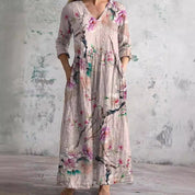 Floral V-Neck Maxi Dress - Rosalie
