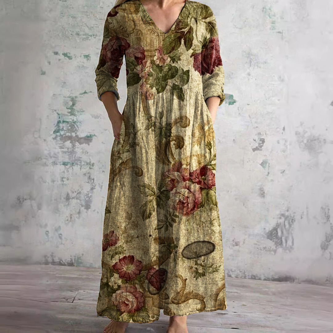 Floral V-Neck Maxi Dress - Rosalie