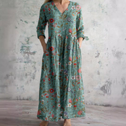 Floral V-Neck Maxi Dress - Rosalie