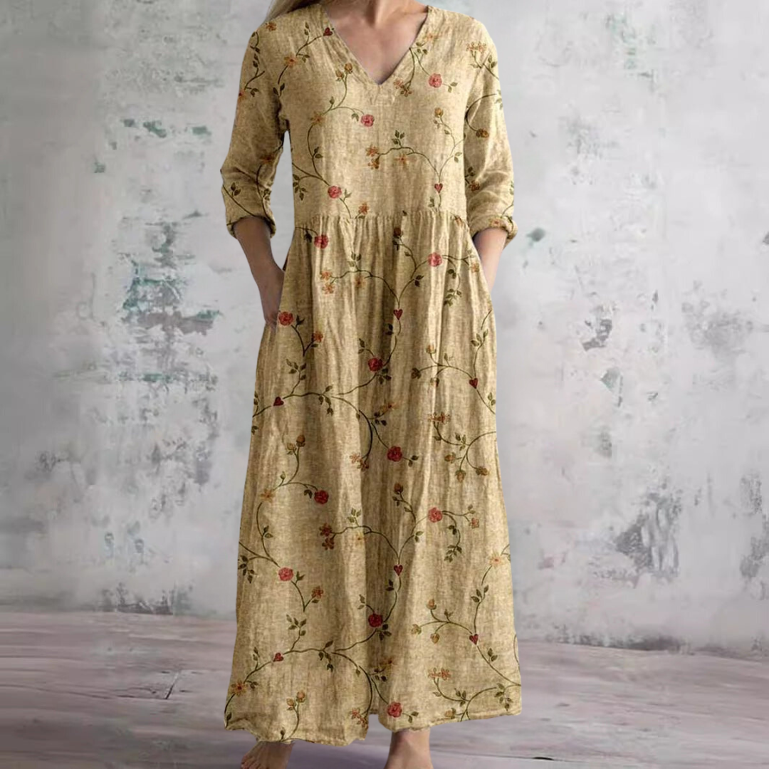 Floral V-Neck Maxi Dress - Rosalie