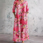 Floral V-Neck Maxi Dress - Rosalie