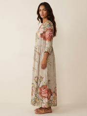 Floral V-Neck Maxi Dress - Rosalie