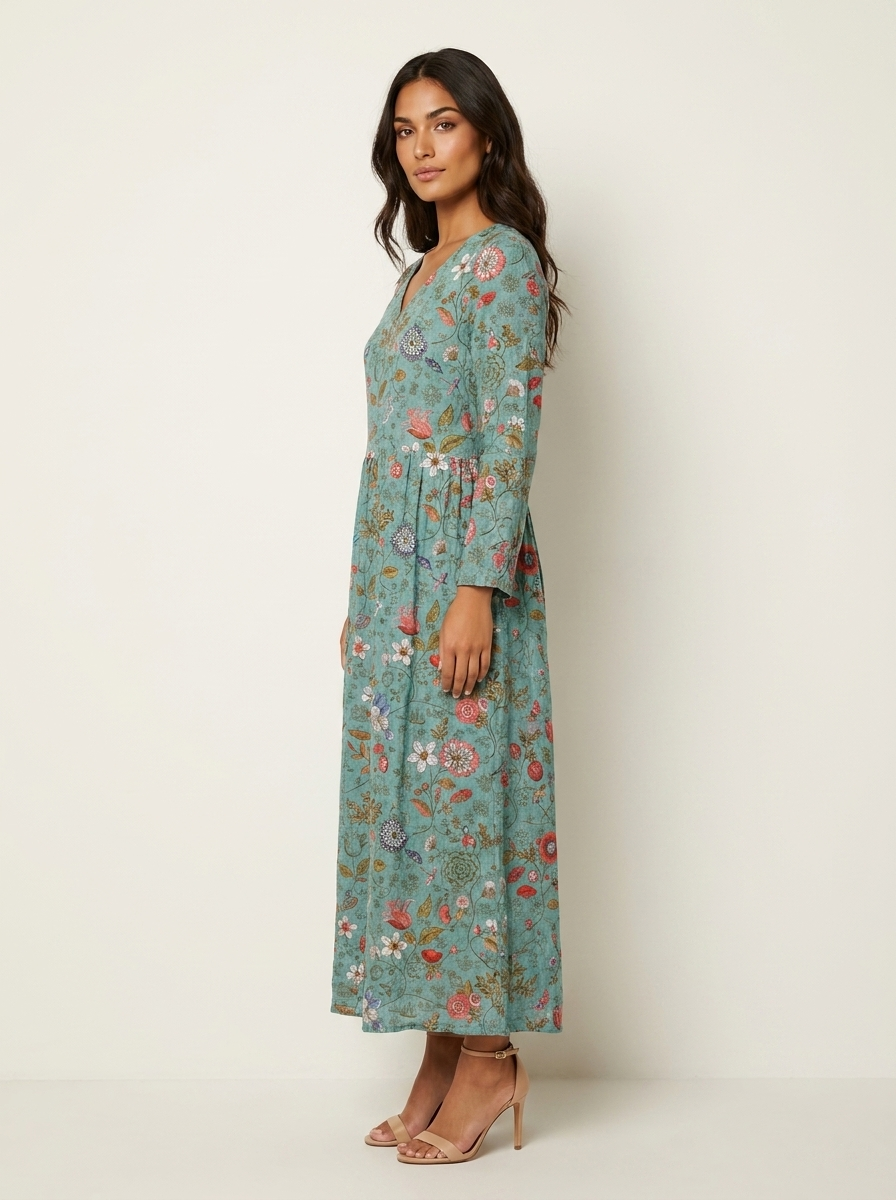 Floral V-Neck Maxi Dress - Rosalie