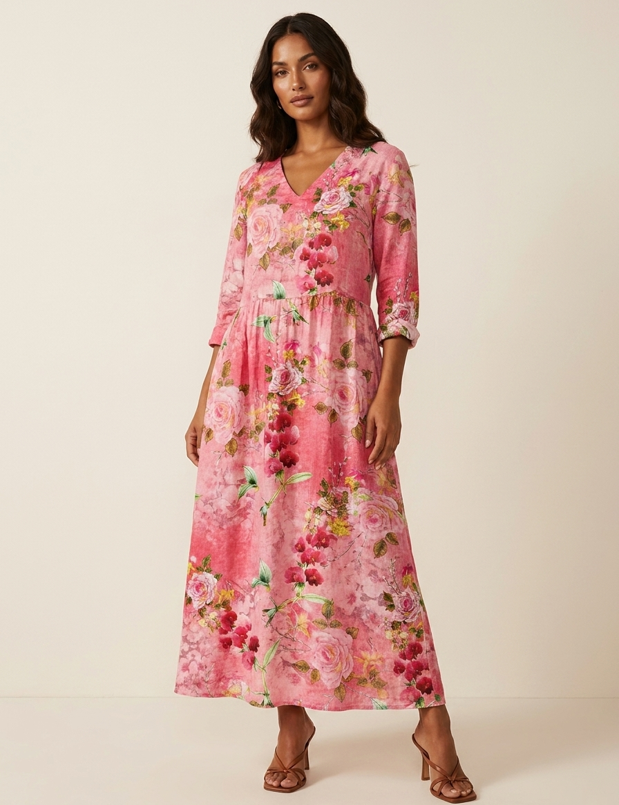 Floral V-Neck Maxi Dress - Rosalie