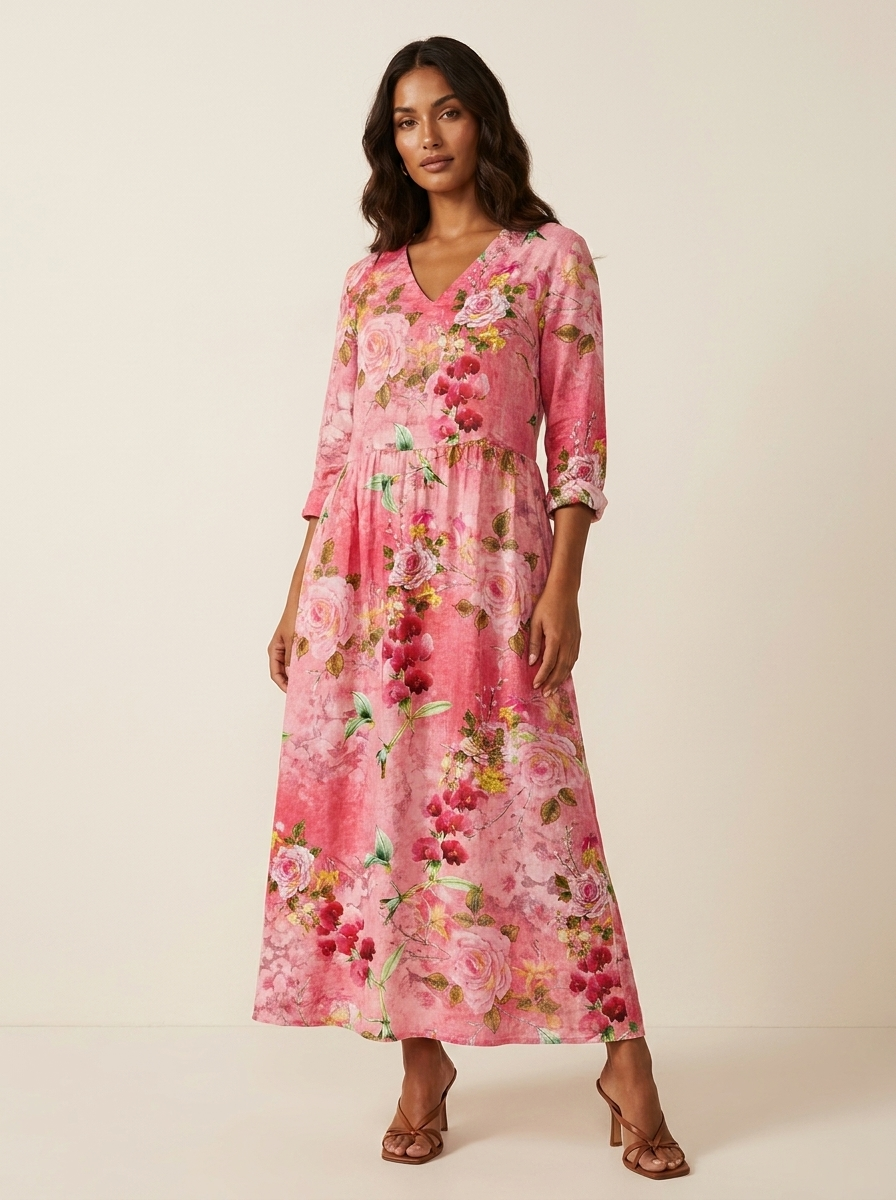 Floral V-Neck Maxi Dress - Rosalie