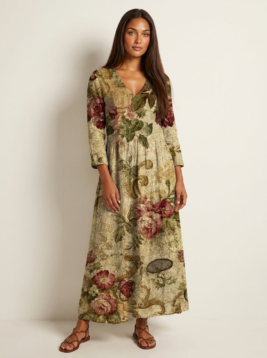 Floral V-Neck Maxi Dress - Rosalie