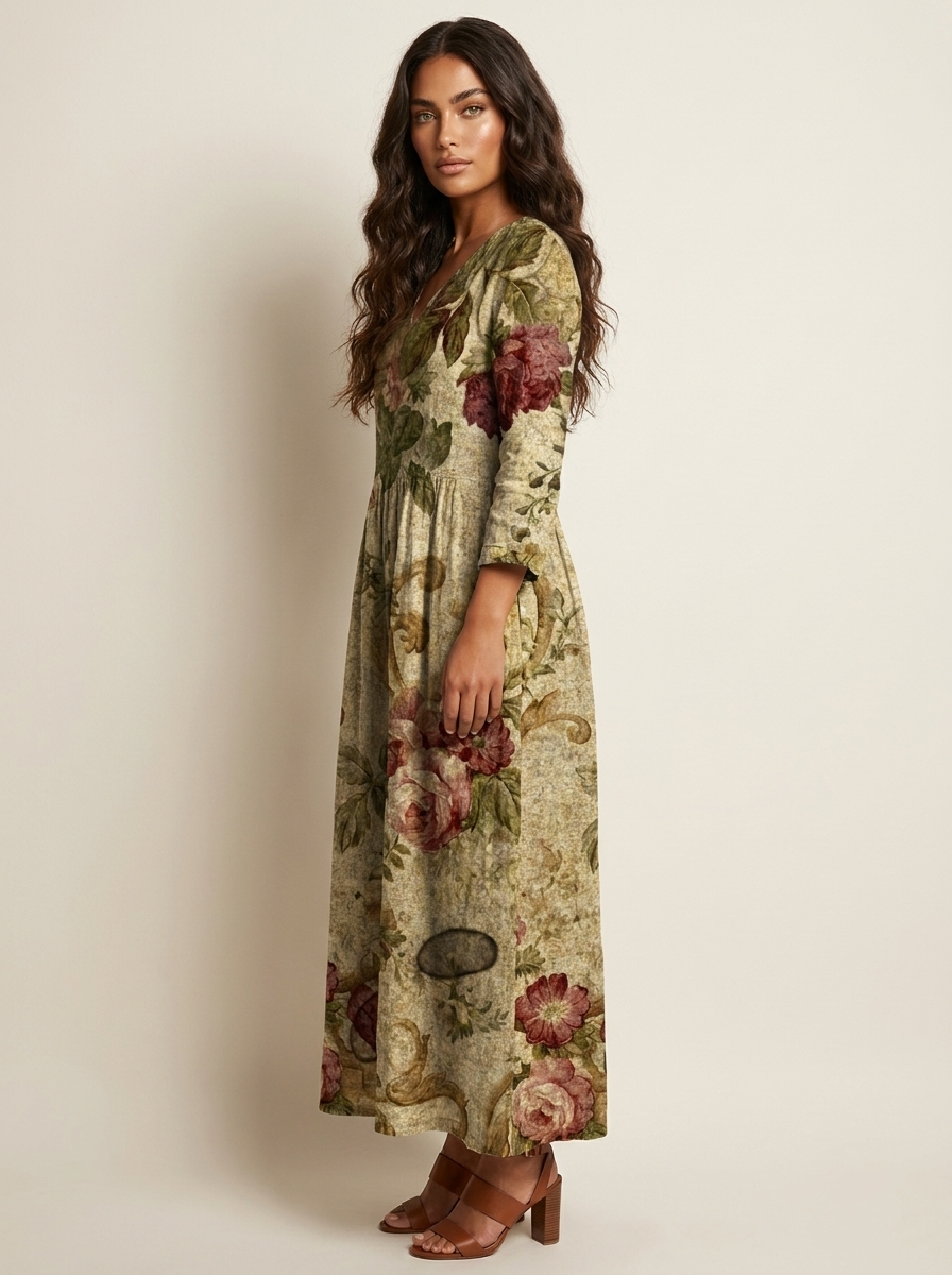 Floral V-Neck Maxi Dress - Rosalie