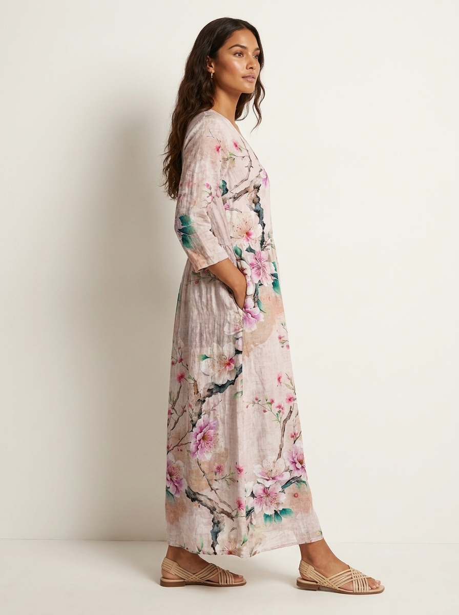 Floral V-Neck Maxi Dress - Rosalie