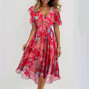 Floral Wrap Midi Dress - Elodie