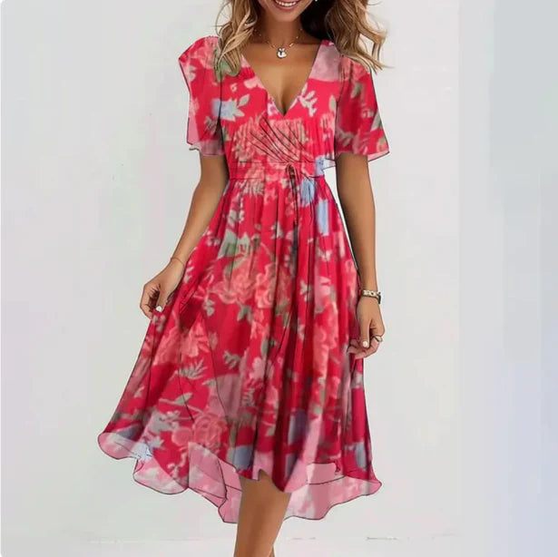 Floral Wrap Midi Dress - Elodie