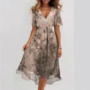 Floral Wrap Midi Dress - Elodie