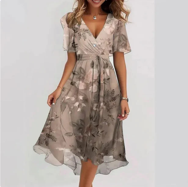 Floral Wrap Midi Dress - Elodie