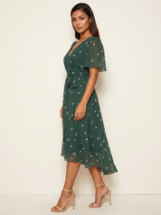 Floral Wrap Midi Dress - Elodie