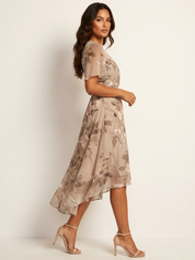 Floral Wrap Midi Dress - Elodie