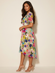 Floral Wrap Midi Dress - Elodie
