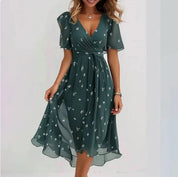 Floral Wrap Midi Dress - Elodie