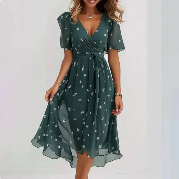 Floral Wrap Midi Dress - Elodie