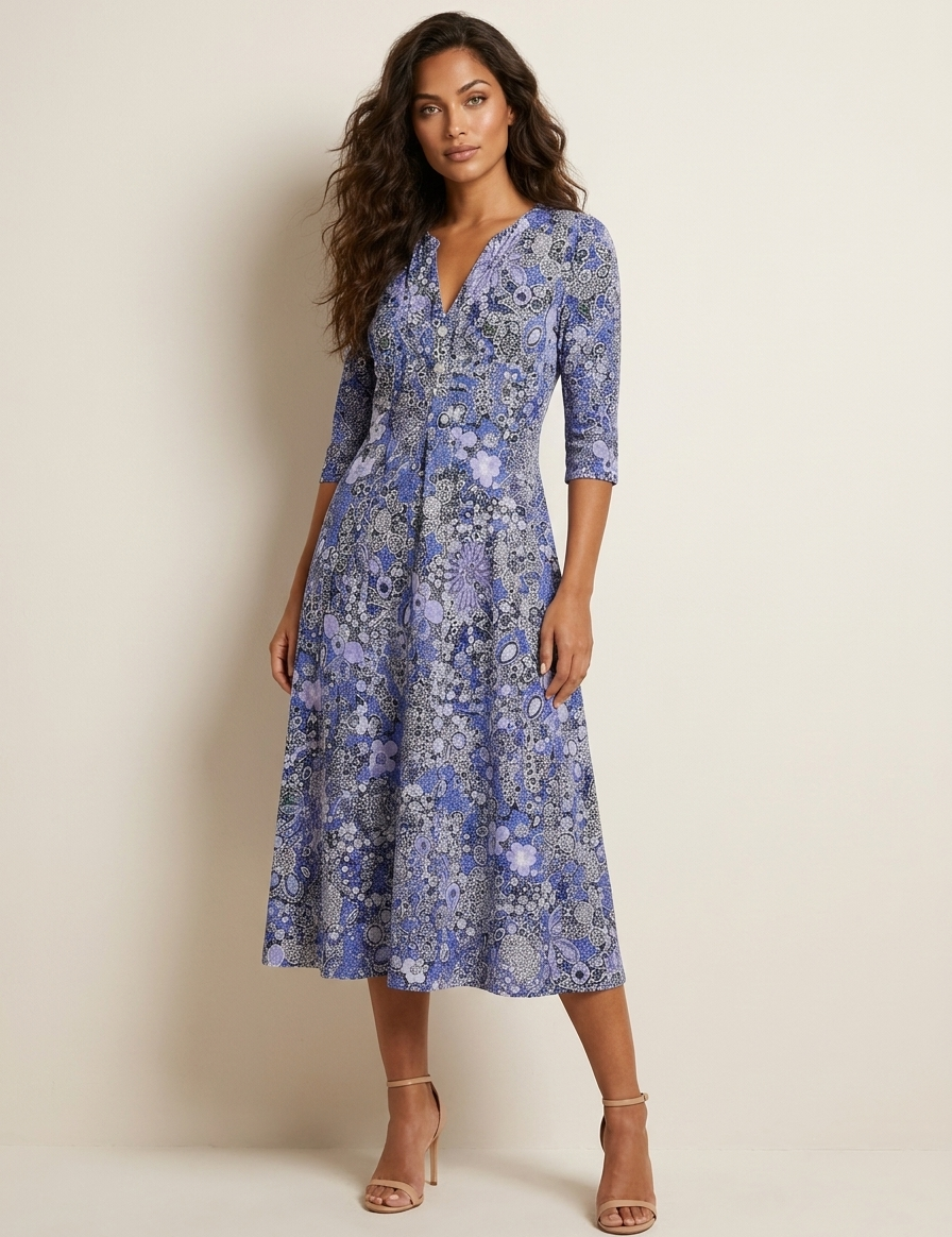Floral elegant midi dress - Evelina