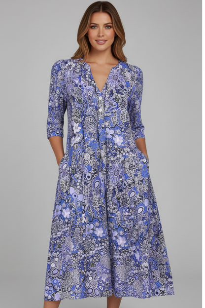 Floral elegant midi dress - Evelina