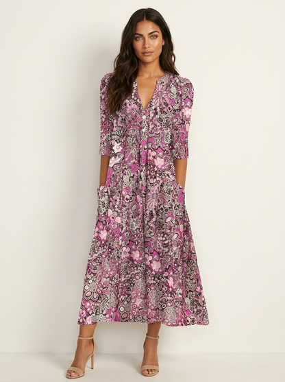 Floral elegant midi dress - Evelina