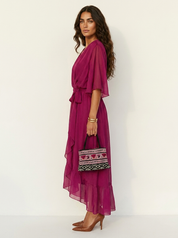 Flowing Wrap Maxi Dress - Elena