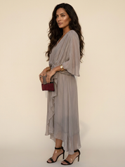 Flowing Wrap Maxi Dress - Elena