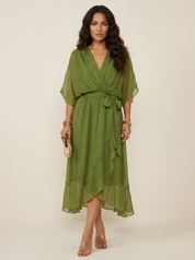 Flowing Wrap Maxi Dress - Elena
