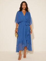 Flowing Wrap Maxi Dress - Elena
