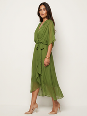 Flowing Wrap Maxi Dress - Elena
