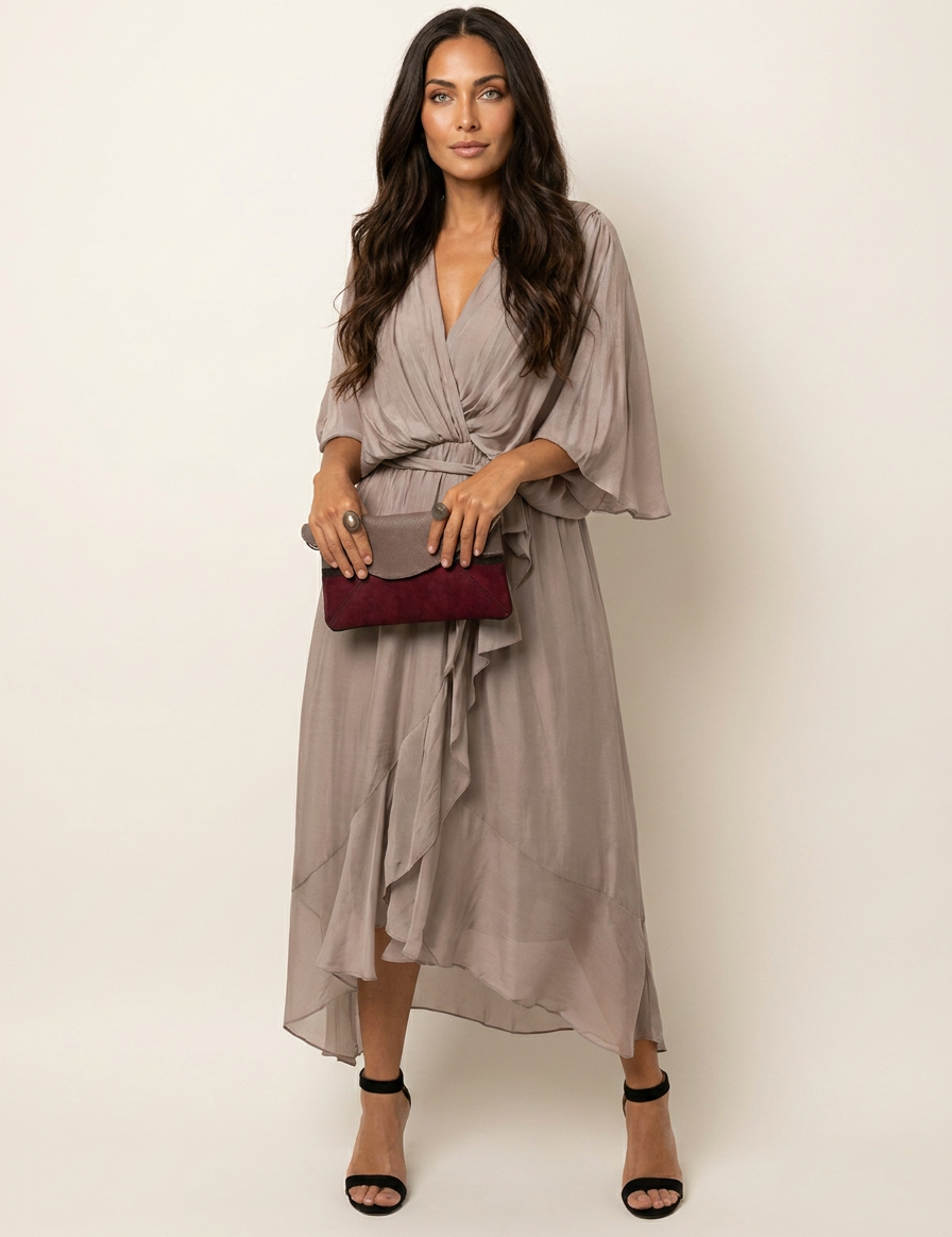 Flowing Wrap Maxi Dress - Elena
