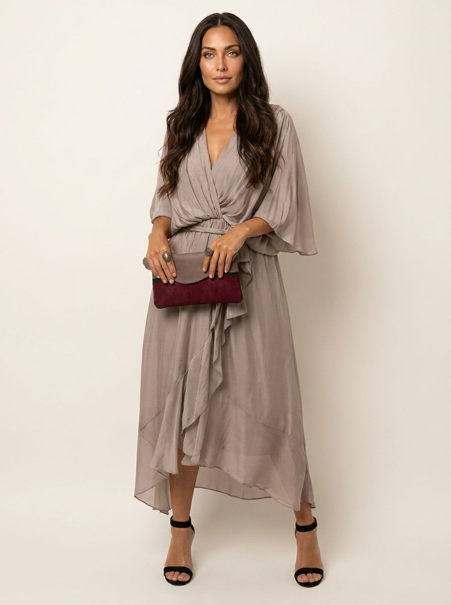 Flowing Wrap Maxi Dress - Elena