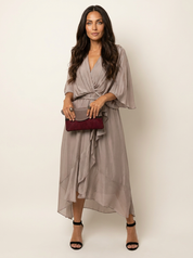 Flowing Wrap Maxi Dress - Elena