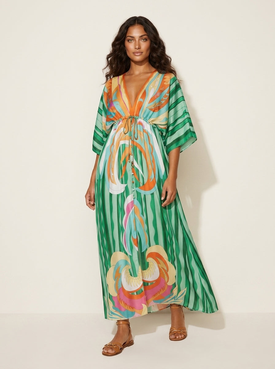 Flowing bohemian maxi dress - Serafina