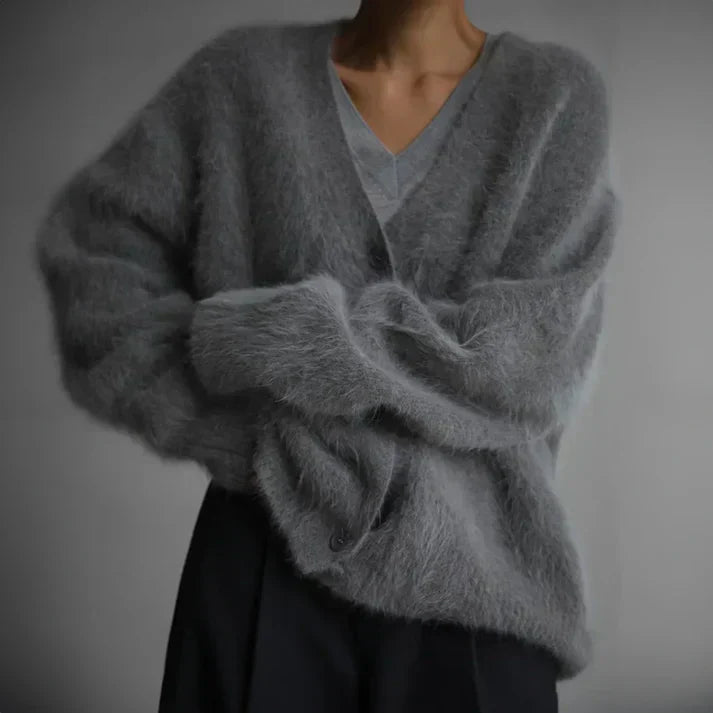 Fluffy soft knit cardigan - Mirelle